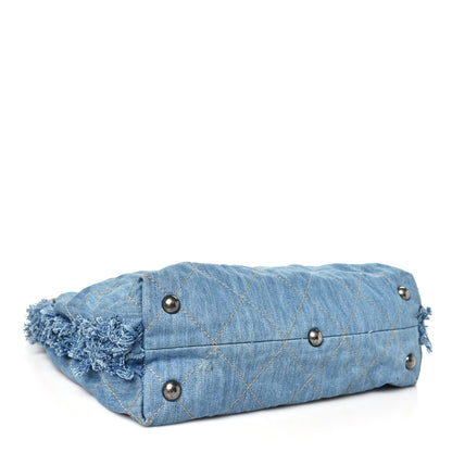 Chanel Denim Quilted Chain Hobo Light Blue 4 of 10