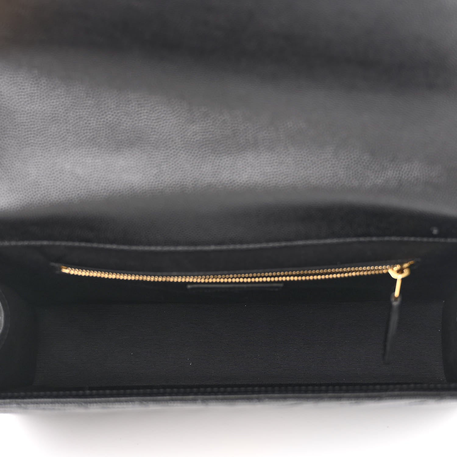 Saint Laurent Grain De Poudre Matelasse Chevron Large Monogram Satchel Black 5 of 10