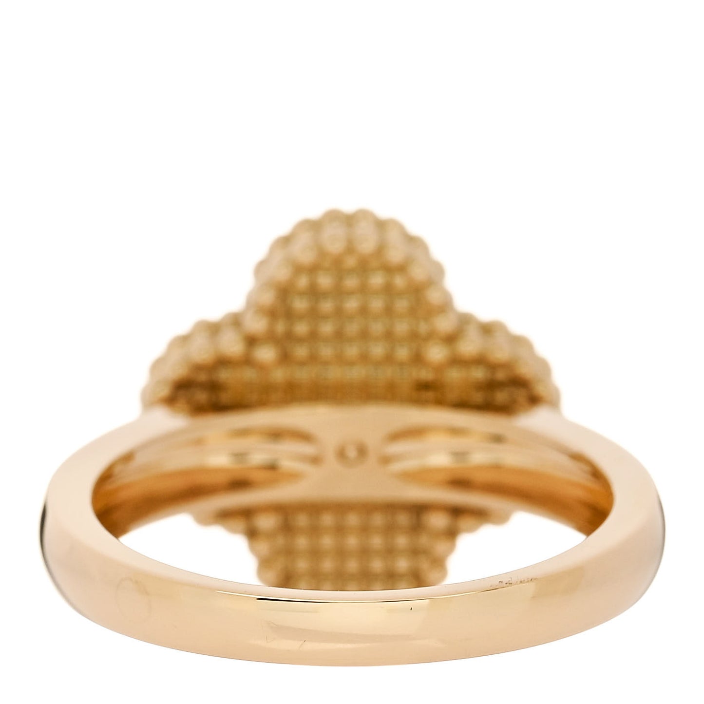 18K Yellow Gold Diamond Black Onyx Vintage Alhambra Ring 54 7