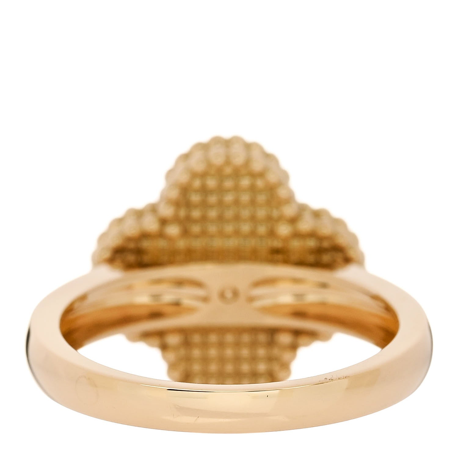 Van Cleef & Arpels 18K Yellow Gold Diamond Black Onyx Vintage Alhambra Ring 54 7 4 of 6