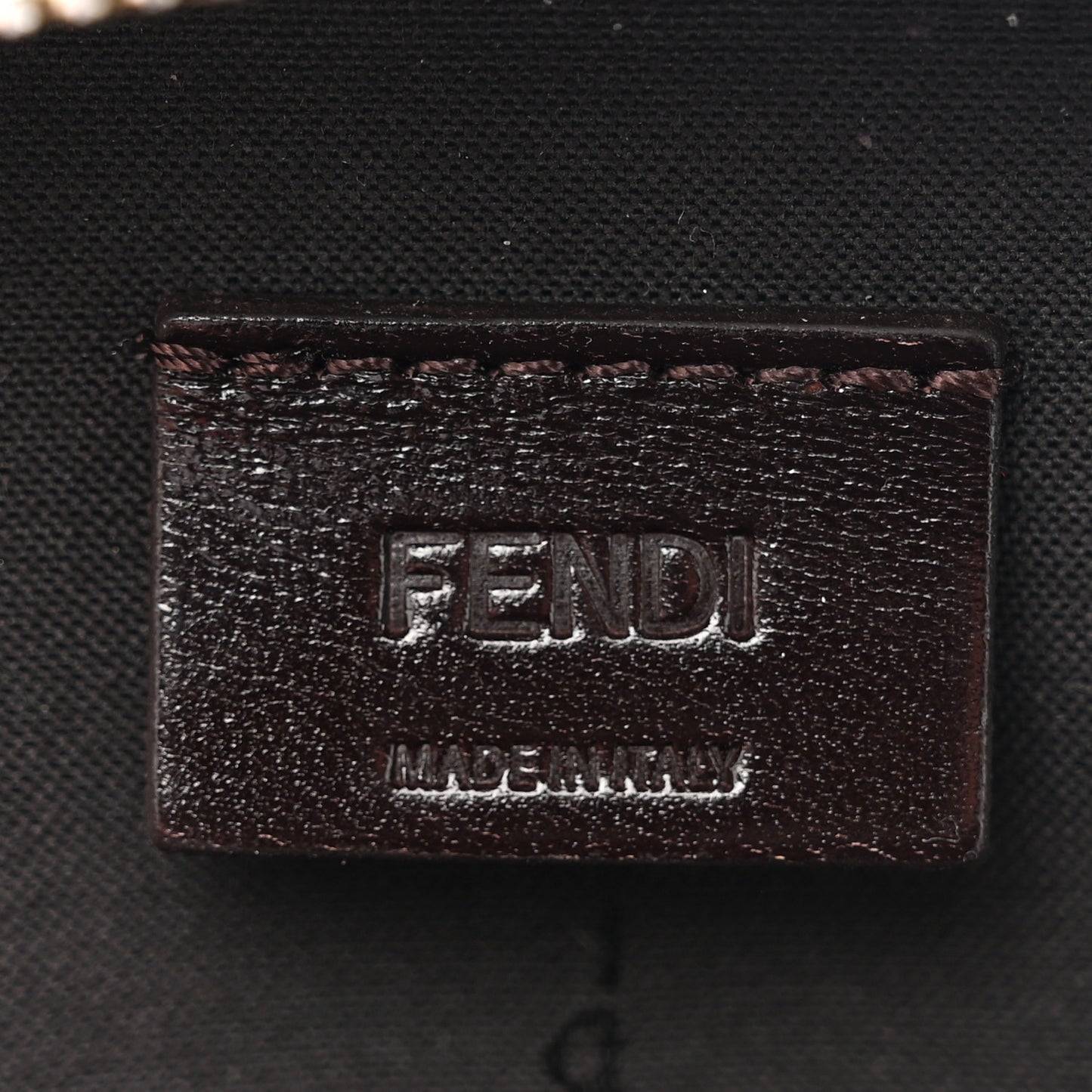 Glazed Fabric Vitello FF 1974 Bi-Color Phone Pouch Tobacco Moro Sand Black