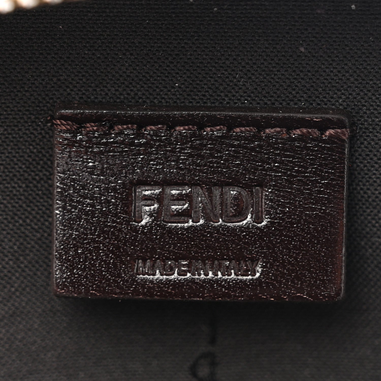 Fendi Glazed Fabric Vitello FF 1974 Bi-Color Phone Pouch Tobacco Moro Sand Black 6 of 11