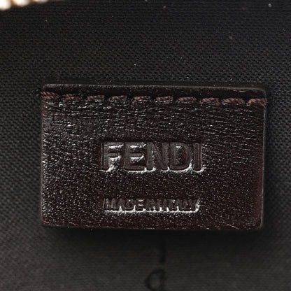 Fendi Glazed Fabric Vitello FF 1974 Bi-Color Phone Pouch Tobacco Moro Sand Black 6 of 11