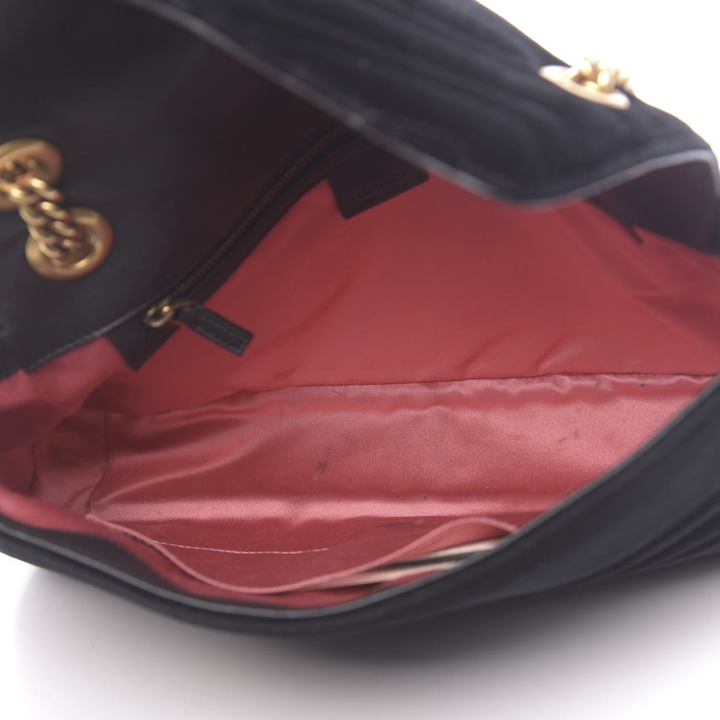 Velvet Matelasse Medium GG Marmont Shoulder Bag Black