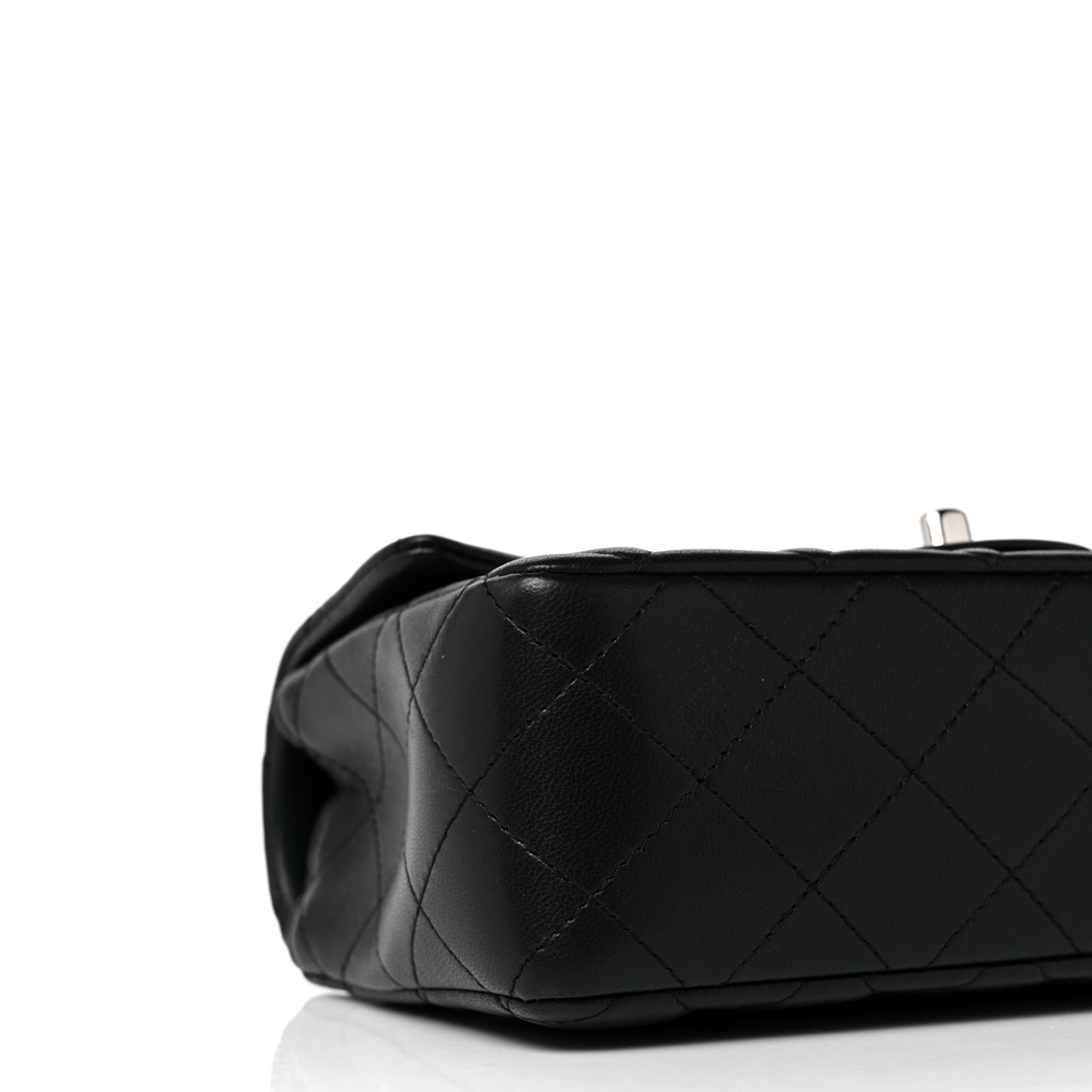 Lambskin Quilted Mini Rectangular Flap Black