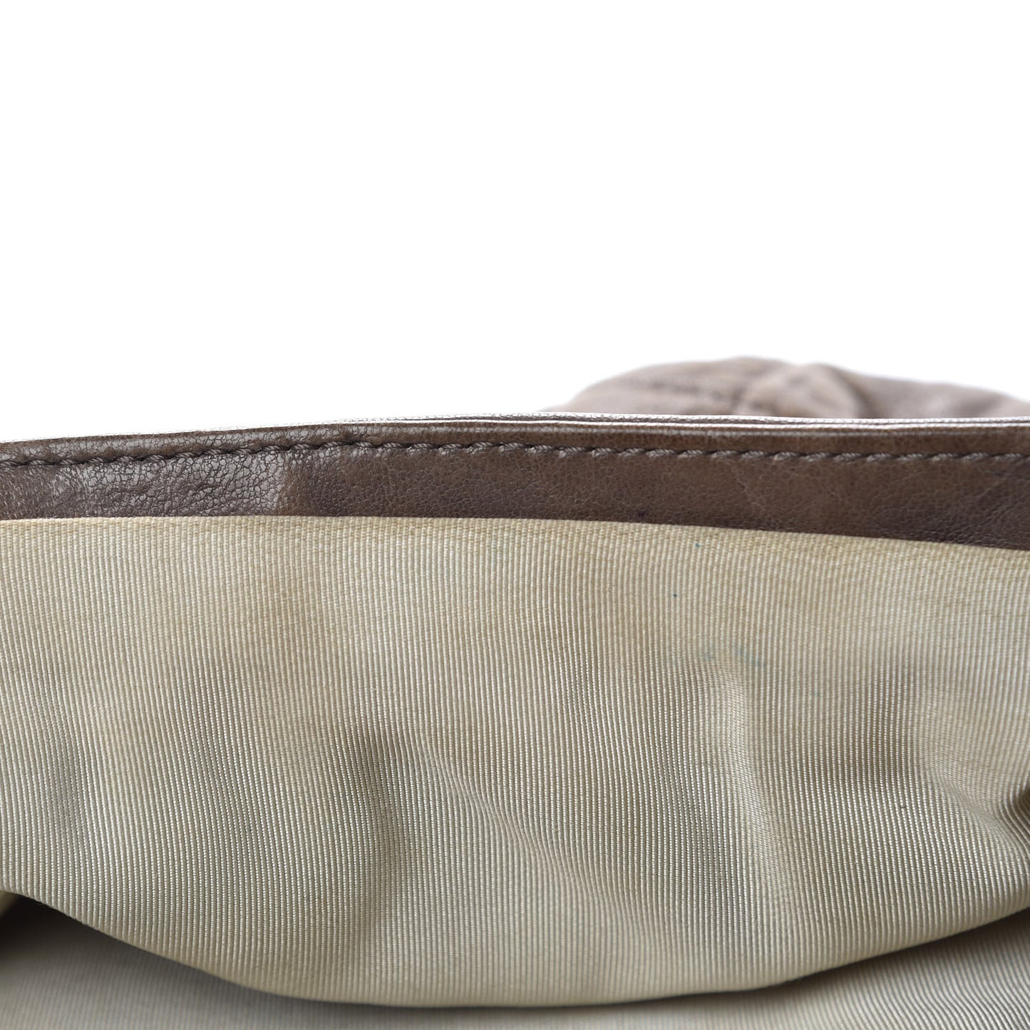 Washed Lambskin Quilted Medium Chain Around Flap Khaki