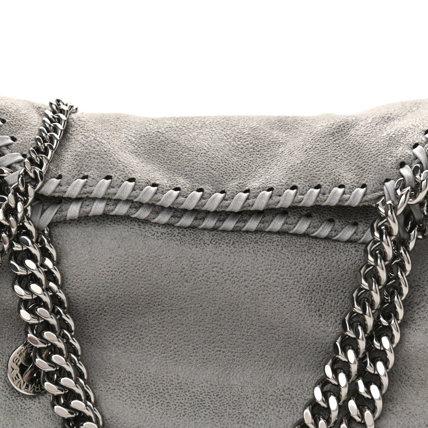 Shaggy Deer Mini Falabella Fold Over Tote Light Grey