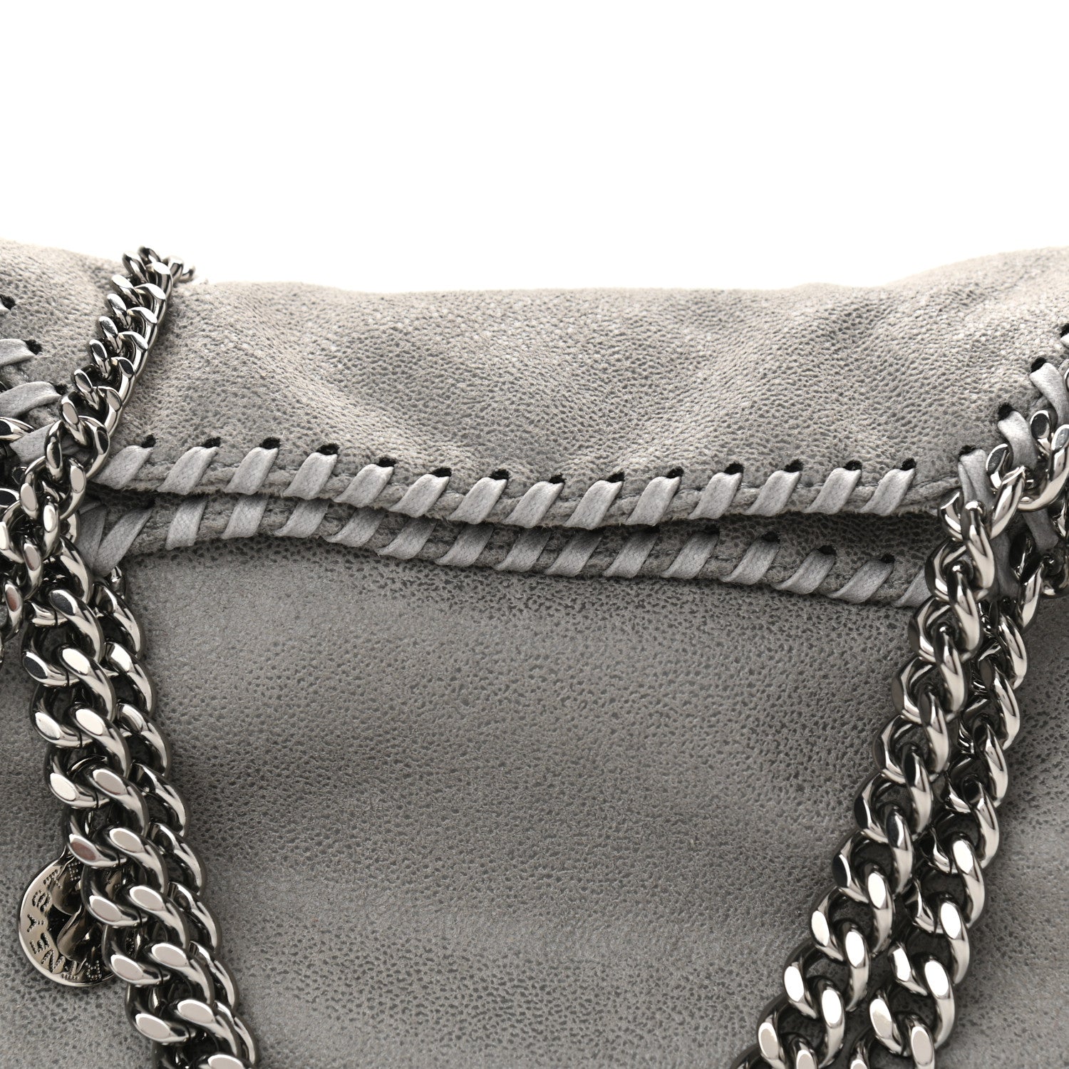Stella McCartney Shaggy Deer Mini Falabella Fold Over Tote Light Grey 6 of 8
