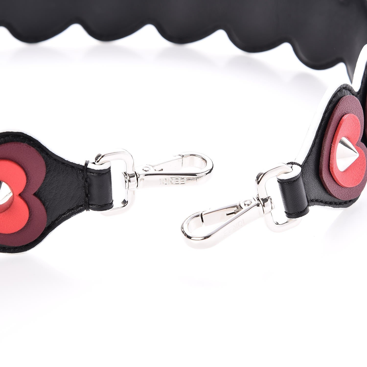 Fendi Vitello Dolce Heart Spike Studded Strap You Black Multicolor 4 of 5