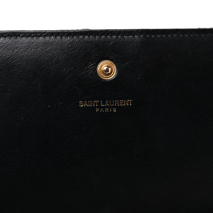 Saint Laurent Canvas Star Print Monogram Chain Wallet Gold Black 6 of 12