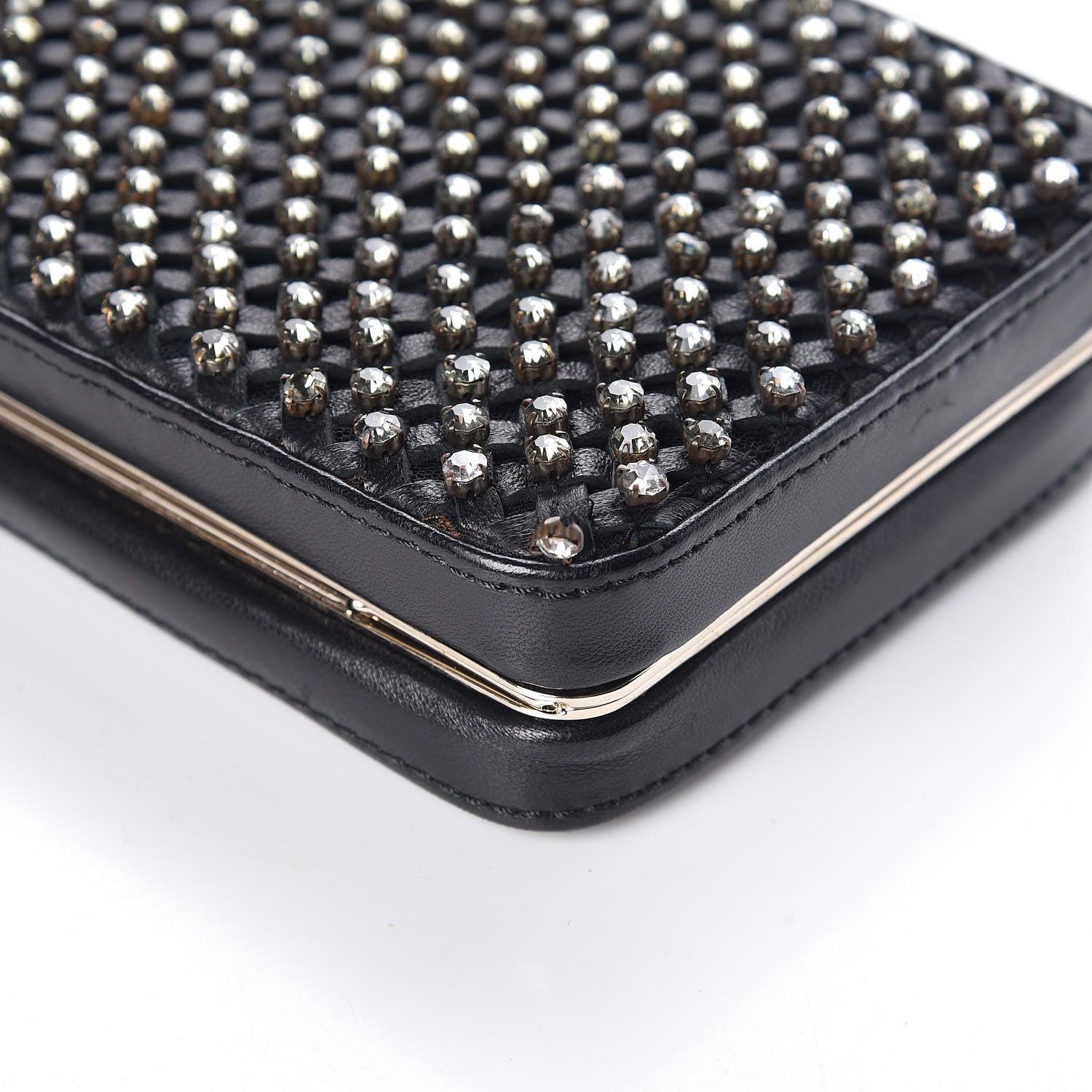Valentino Garavani Nappa Crystal Embellished Secrets Minaudiere Clutch Black 6 of 8