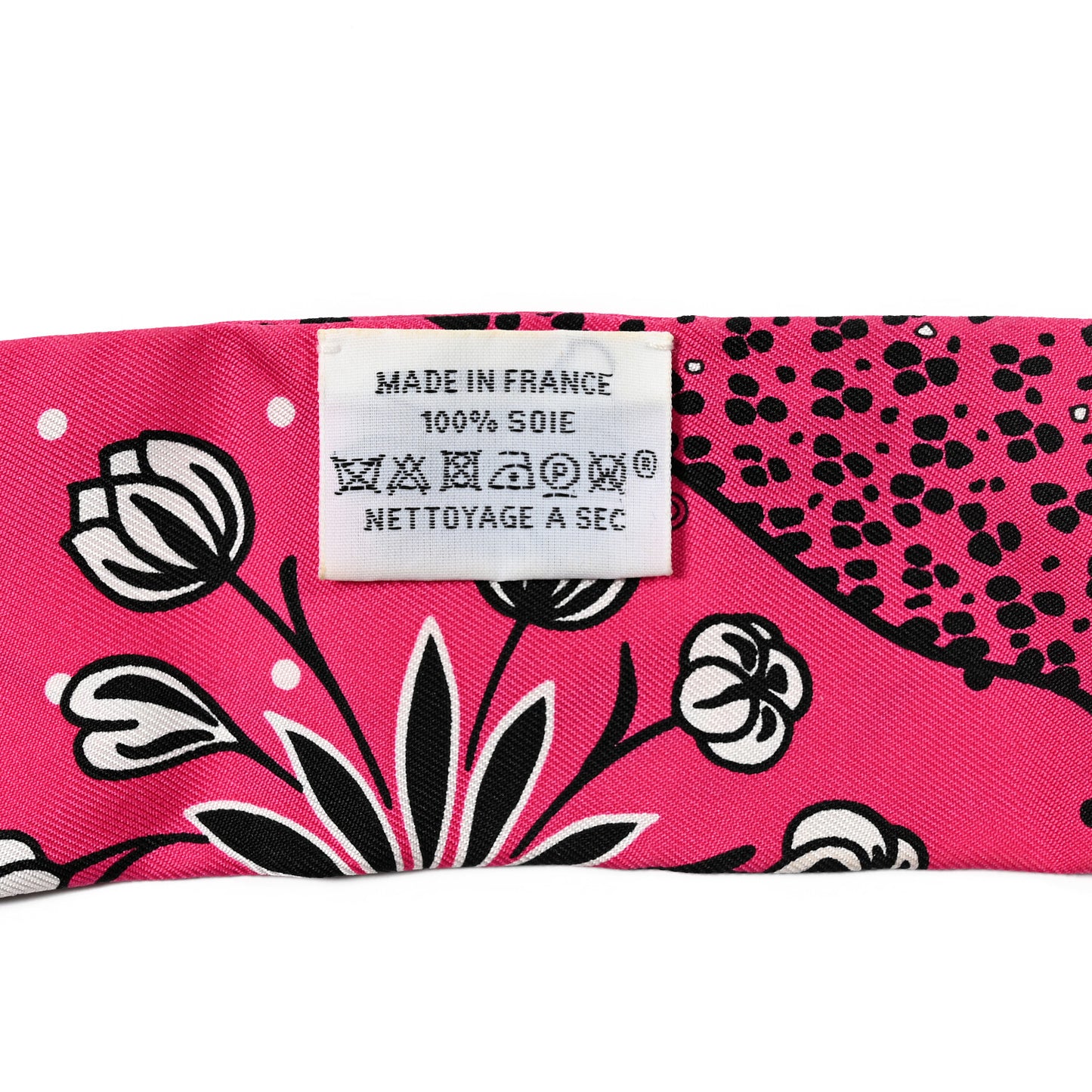 Silk Les Leopards Twilly Rose Vif Black White