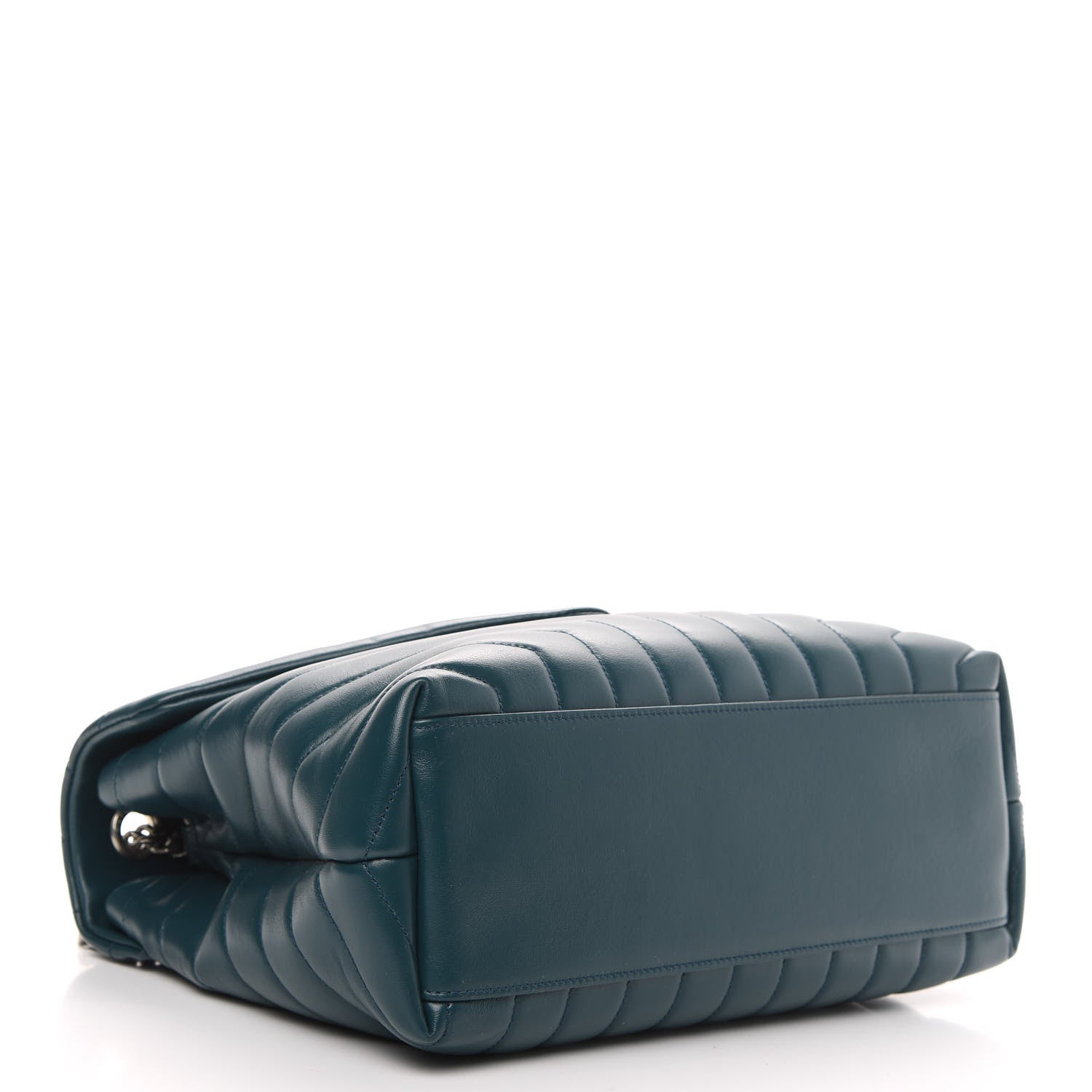 Saint Laurent Calfskin Y Quilted Monogram Medium Loulou Chain Satchel Dark Turquoise 4 of 10