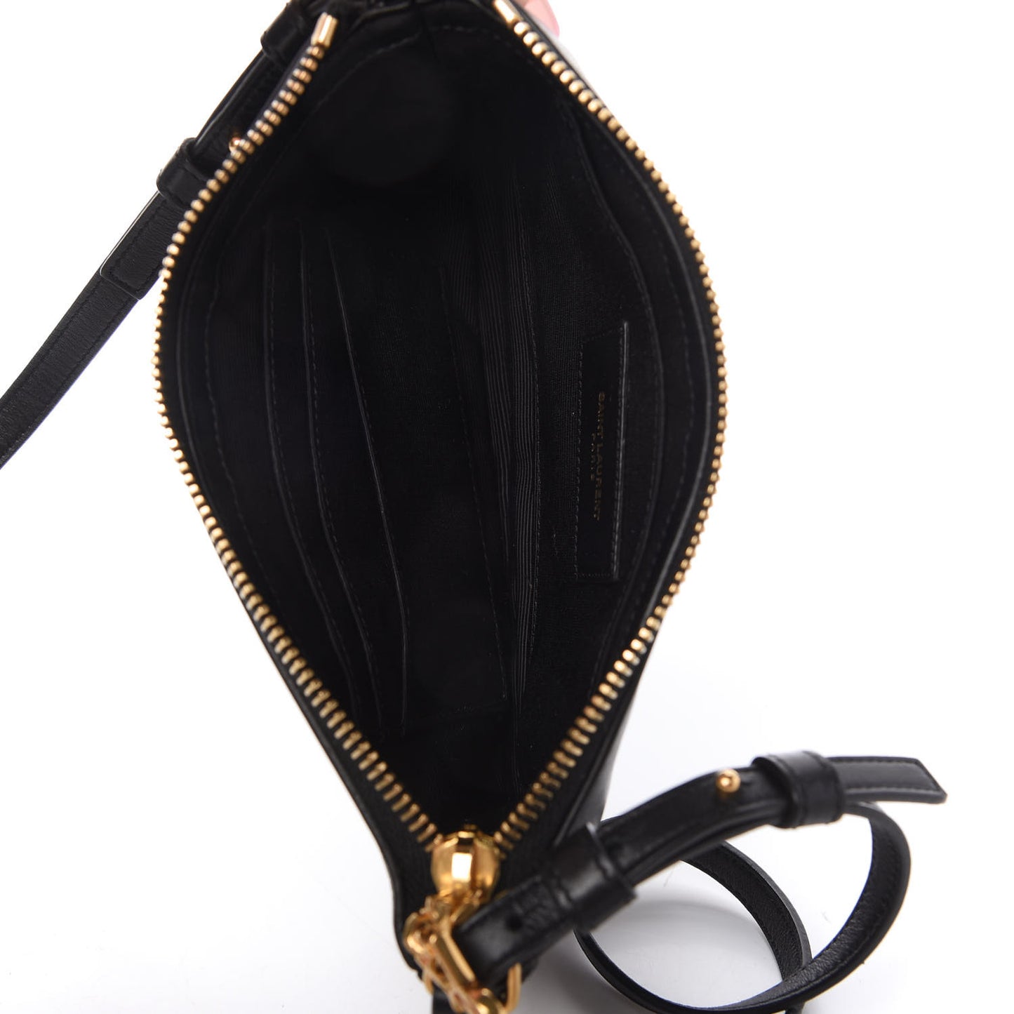 Calfskin Monogram Phone Pouch Crossbody Bag Black