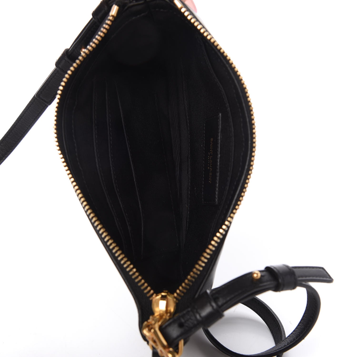 Saint Laurent Calfskin Monogram Phone Pouch Crossbody Bag Black 5 of 10