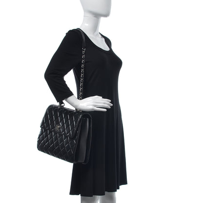 Chanel Lambskin Quilted Large Trendy CC Dual Handle Flap Bag Black 2 of 13