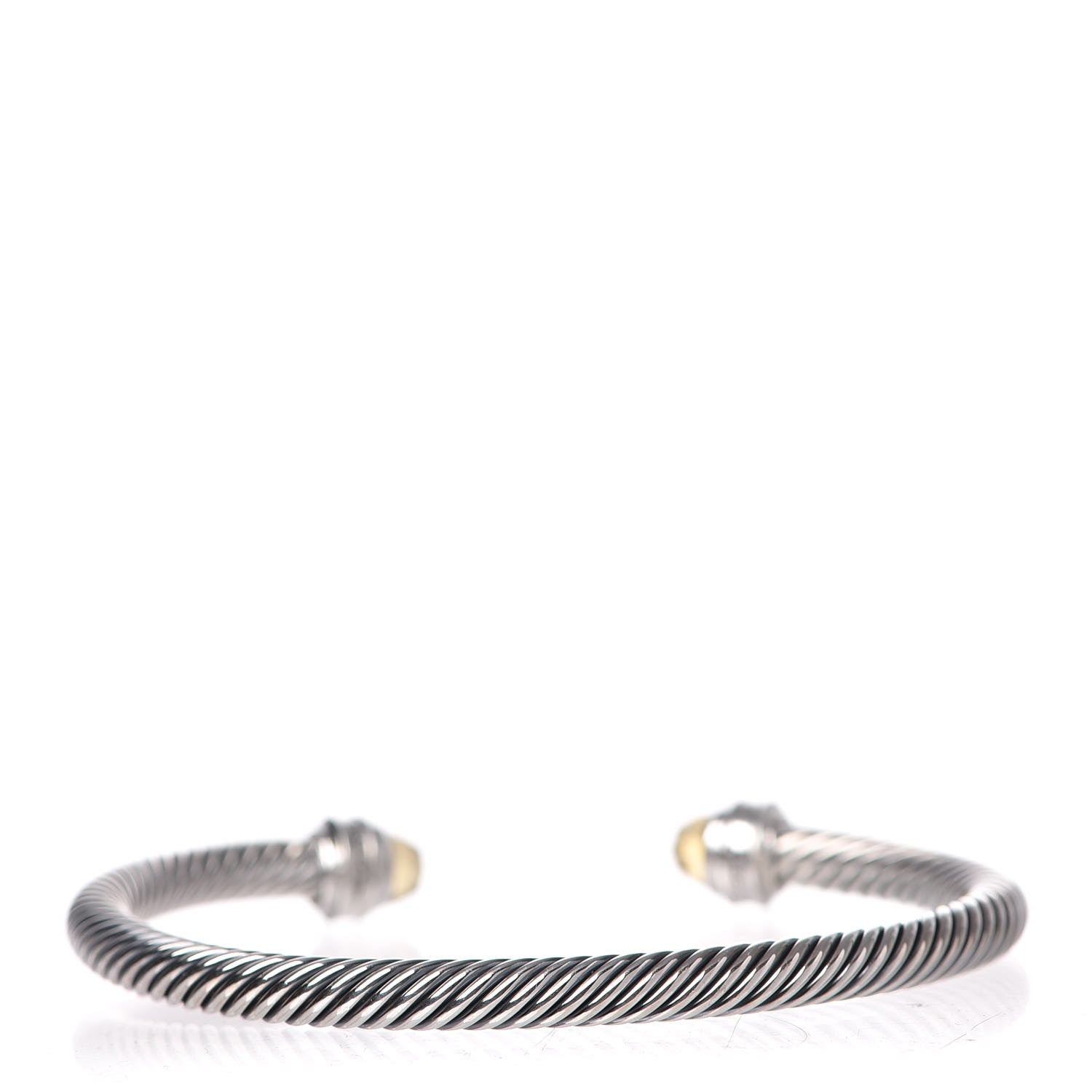 David Yurman Sterling Silver Diamond Lemon Citrine 5mm Cable Classics Bracelet 3 of 5
