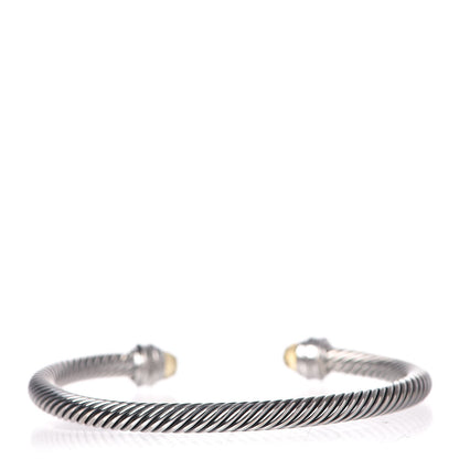 David Yurman Sterling Silver Diamond Lemon Citrine 5mm Cable Classics Bracelet 3 of 5