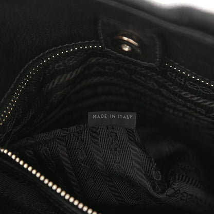 Prada Vitello Daino Side Pocket Hobo Black 6 of 9
