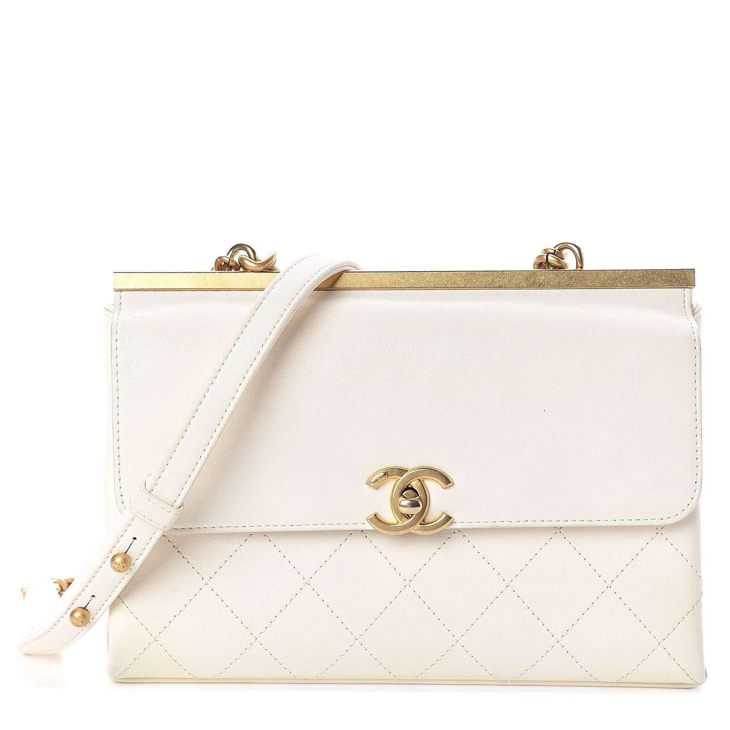 Chanel Lambskin Quilted Small Coco Lux Flap White 1 of 12