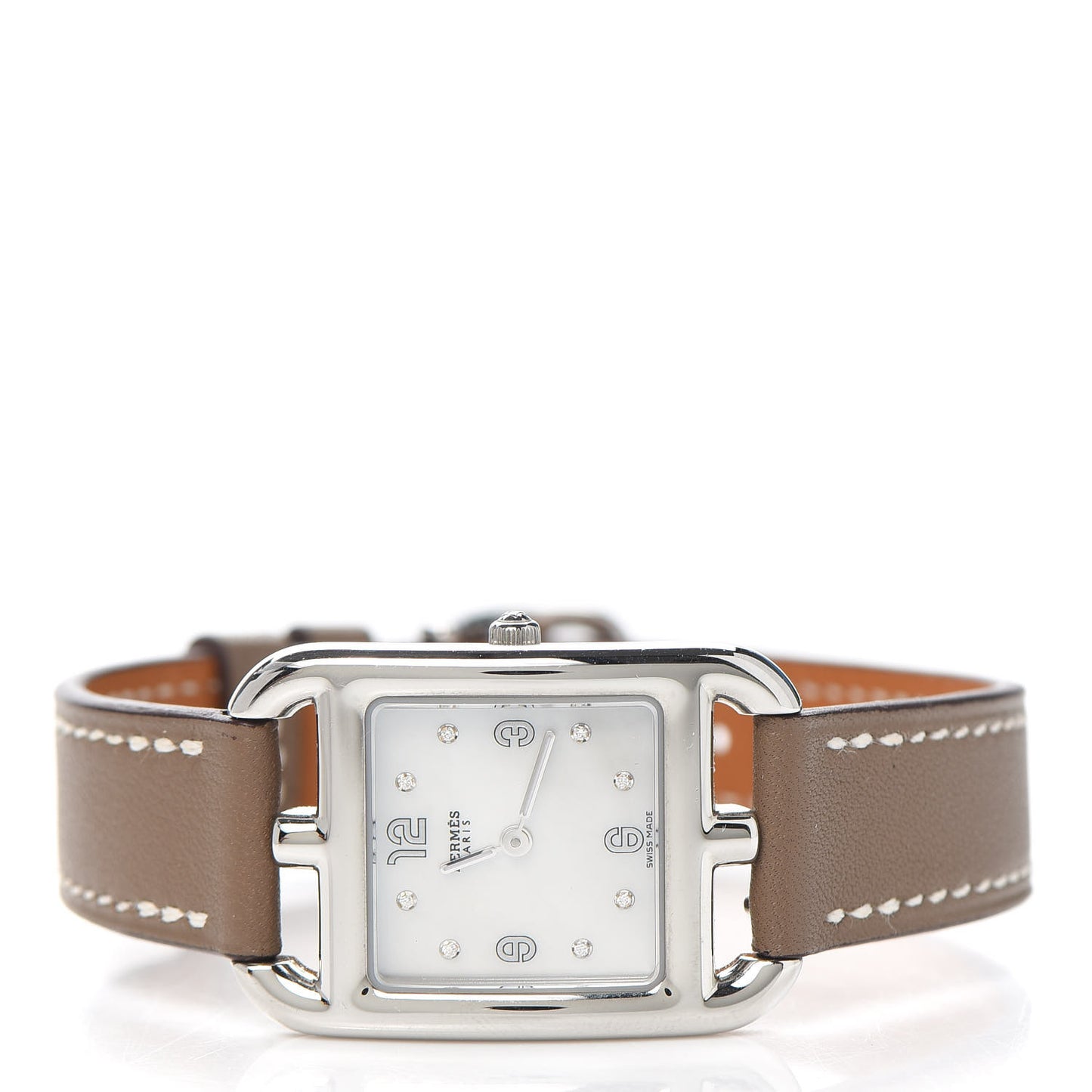 Stainless Steel Swift Diamond Mother of Pearl 23mm Cape Cod Quartz Watch Etoupe