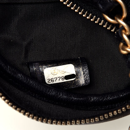 Chanel Lambskin Quilted Studded Round Clutch With Chain Black 7 of 9