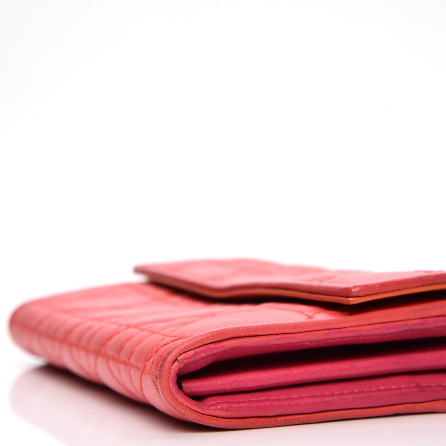 Lambskin Cannage Rendezvous Wallet Coral