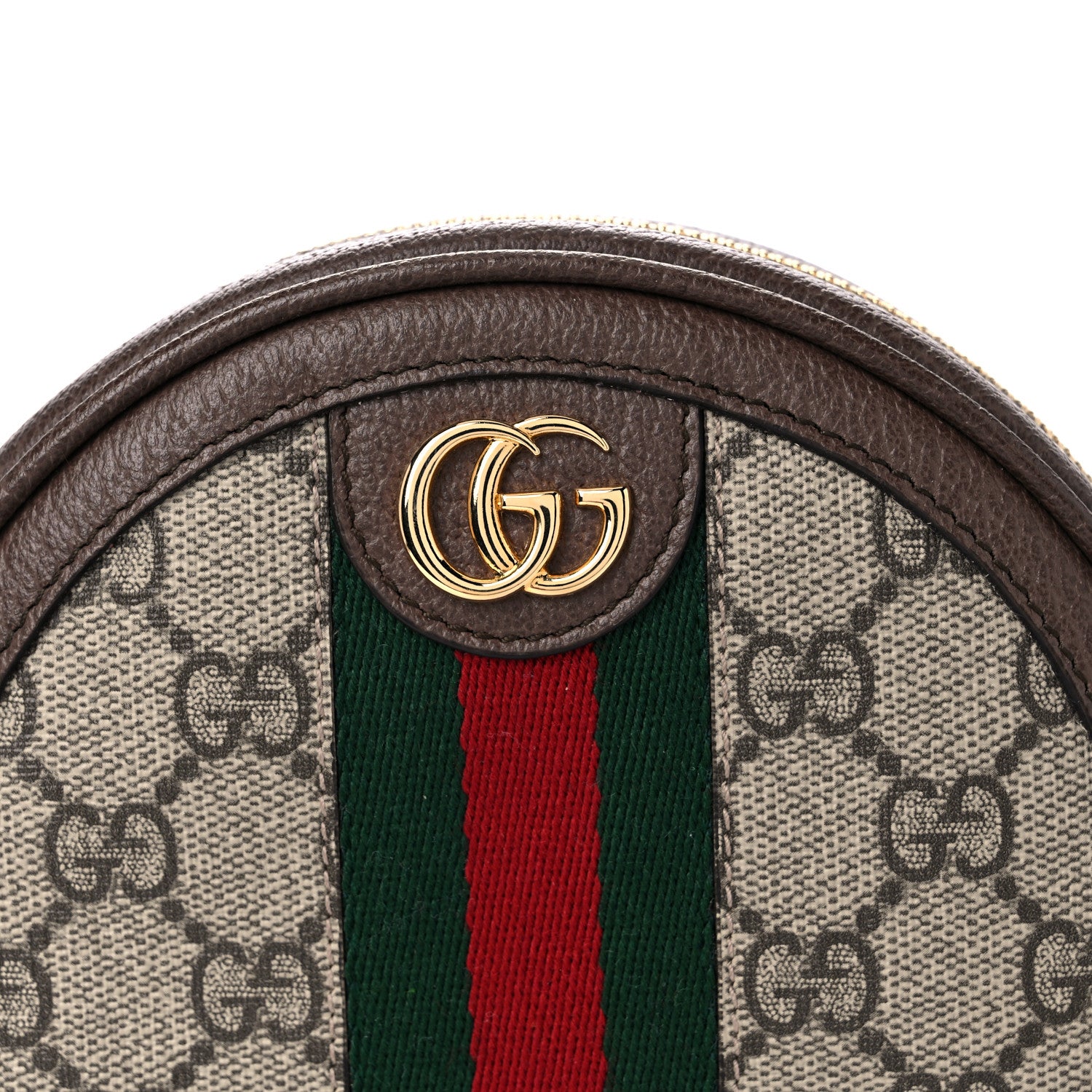 Gucci GG Supreme Monogram Web Ophidia Circle Wristlet Beige New Acero 9 of 10