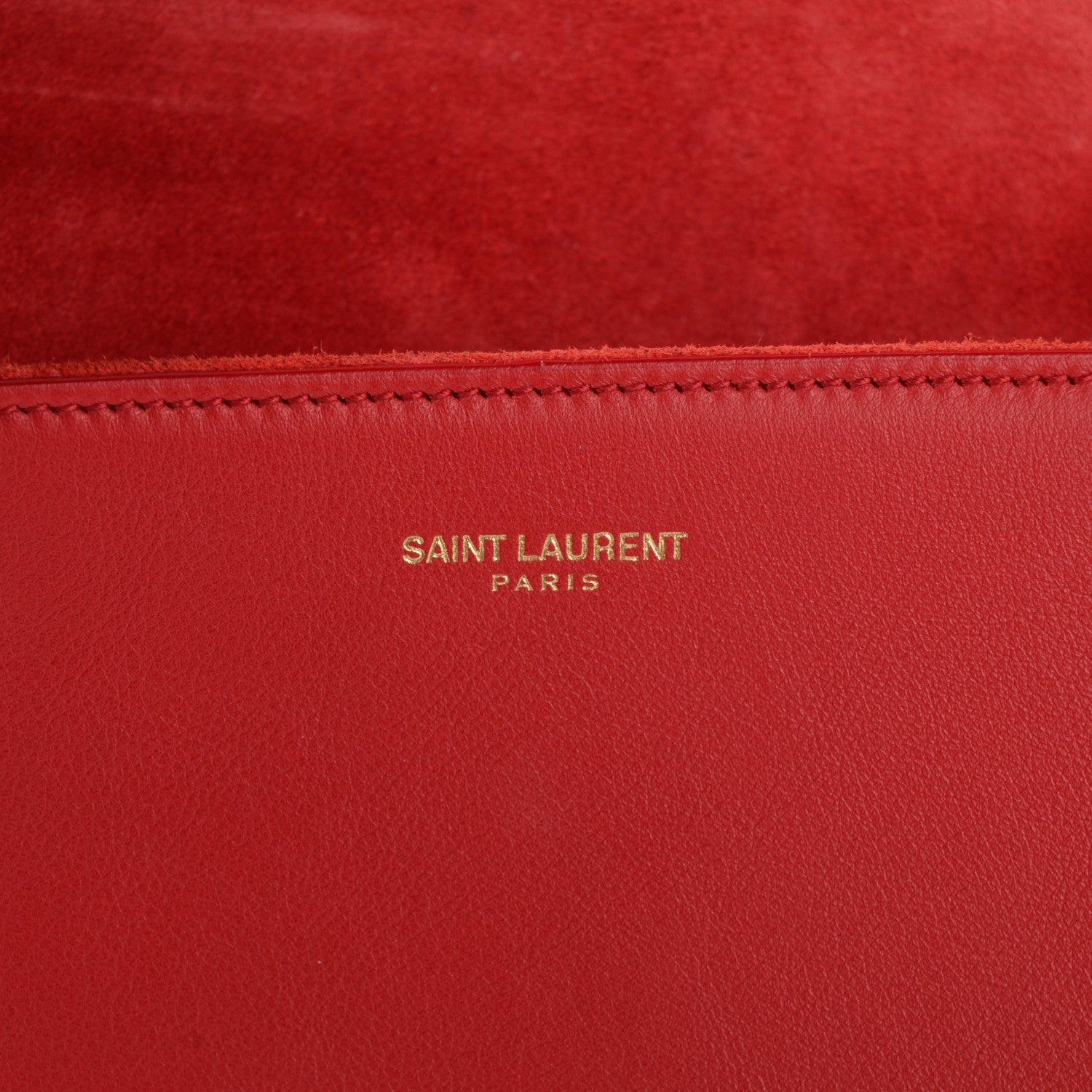 Saint Laurent Calfskin Classic Y Ligne Clutch Red 5 of 7