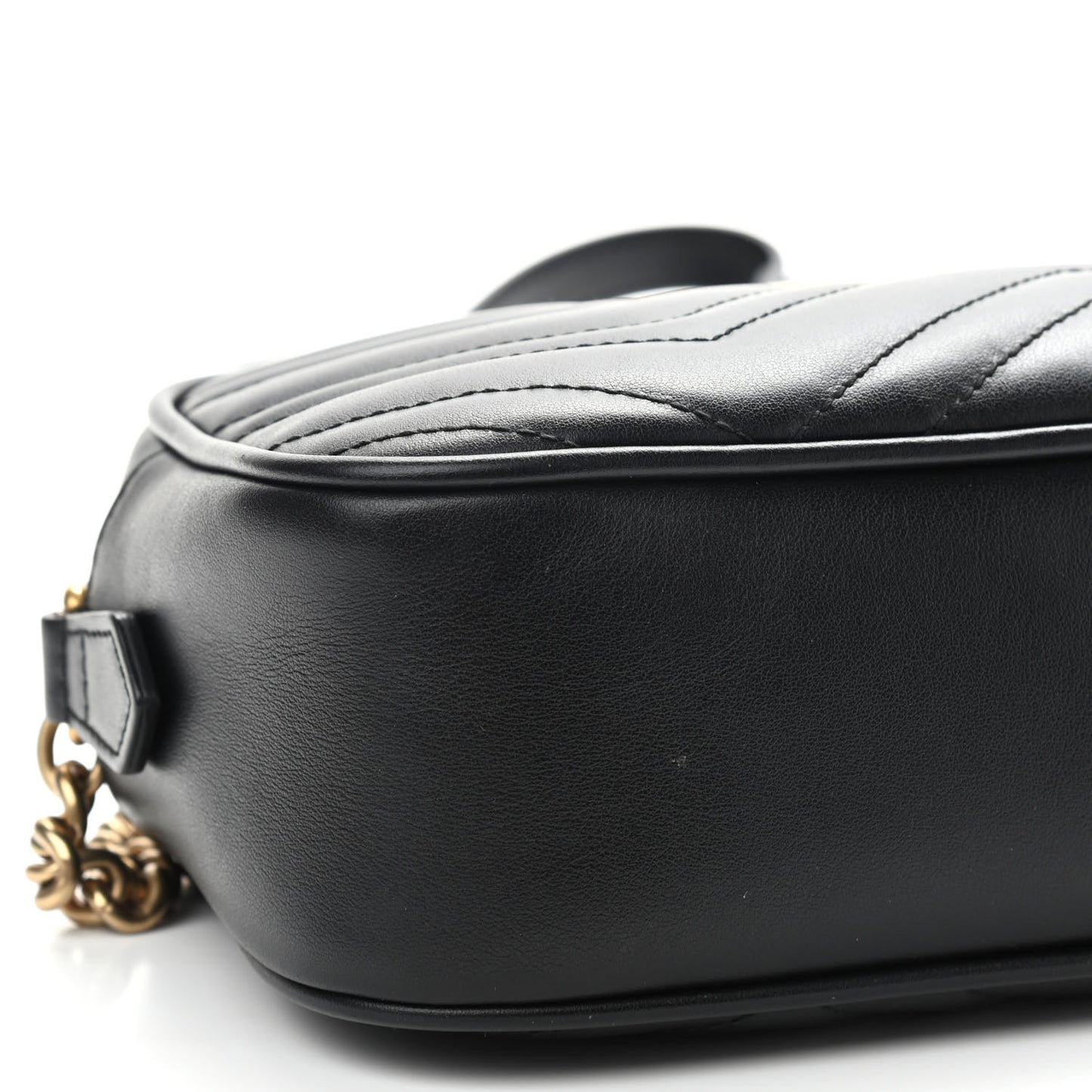 Calfskin Matelasse Small GG Marmont Chain Shoulder Bag Black