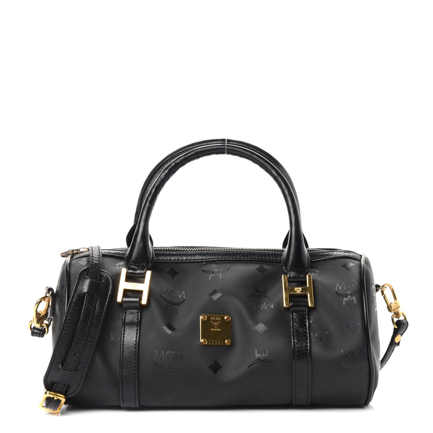 Nylon Monogram Barrel Crossbody Bag Black