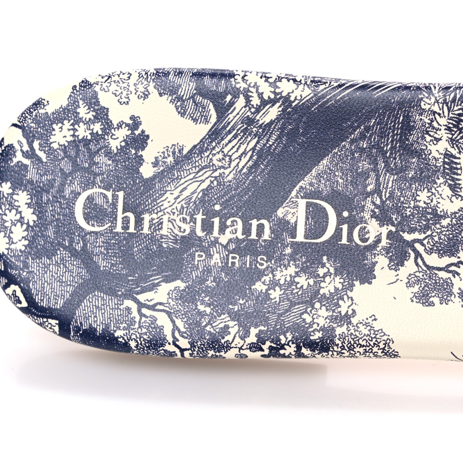 Christian Dior Canvas Toile de Jouy Embroidered Dway Flat Slide Sandals 39 Blue 9 of 11