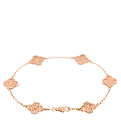 Van Cleef & Arpels 18K Rose Gold 6 Motifs Sweet Alhambra Bracelet 2 of 5