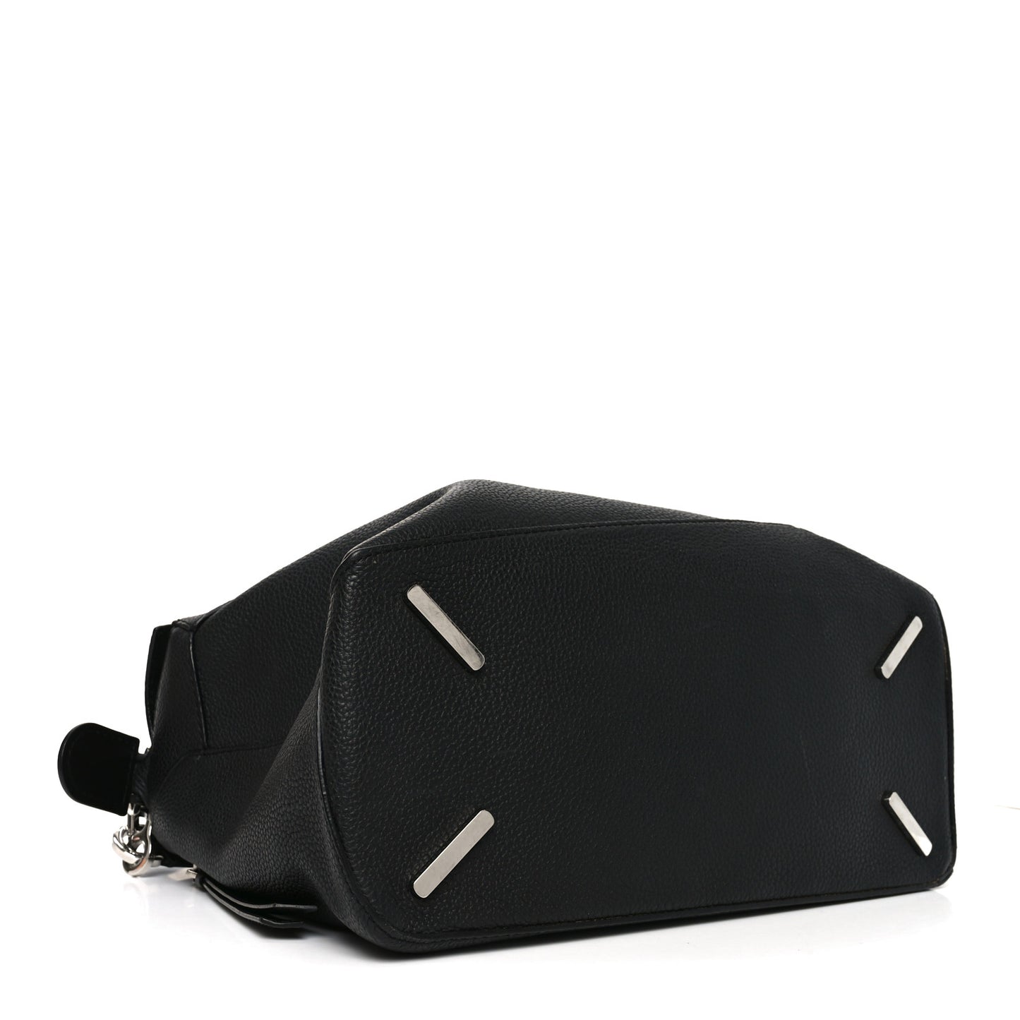 Grained Calfskin Large Puzzle Bag Black