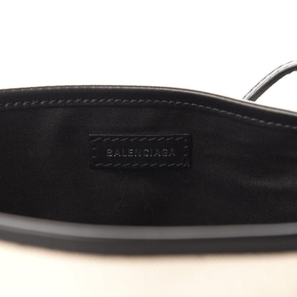 Balenciaga Cotton Canvas Calfskin Navy Cabas XS Natural Black 9 of 11