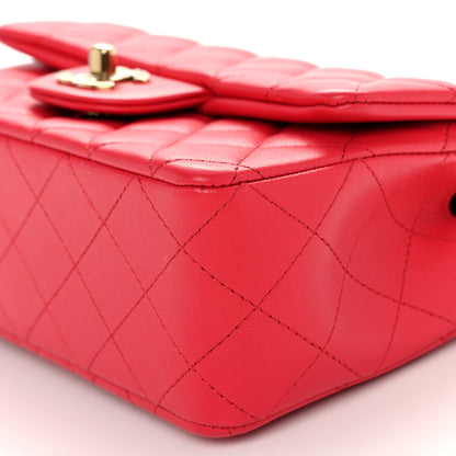 Chanel Lambskin Quilted Mini Rectangular Flap Dark Pink 10 of 10