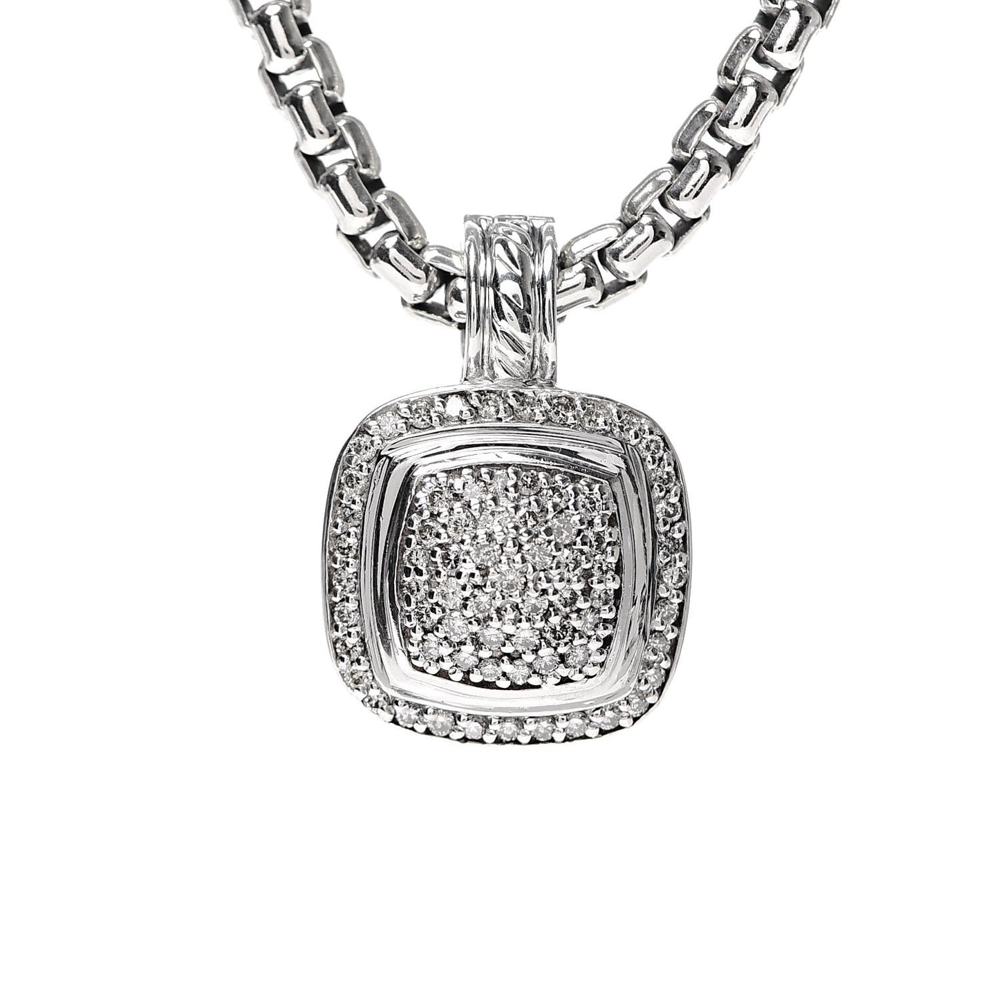 Sterling Silver 14K Yellow Gold Diamond 11mm Albion Pendant Necklace