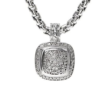 David Yurman Sterling Silver 14K Yellow Gold Diamond 11mm Albion Pendant Necklace 5 of 6