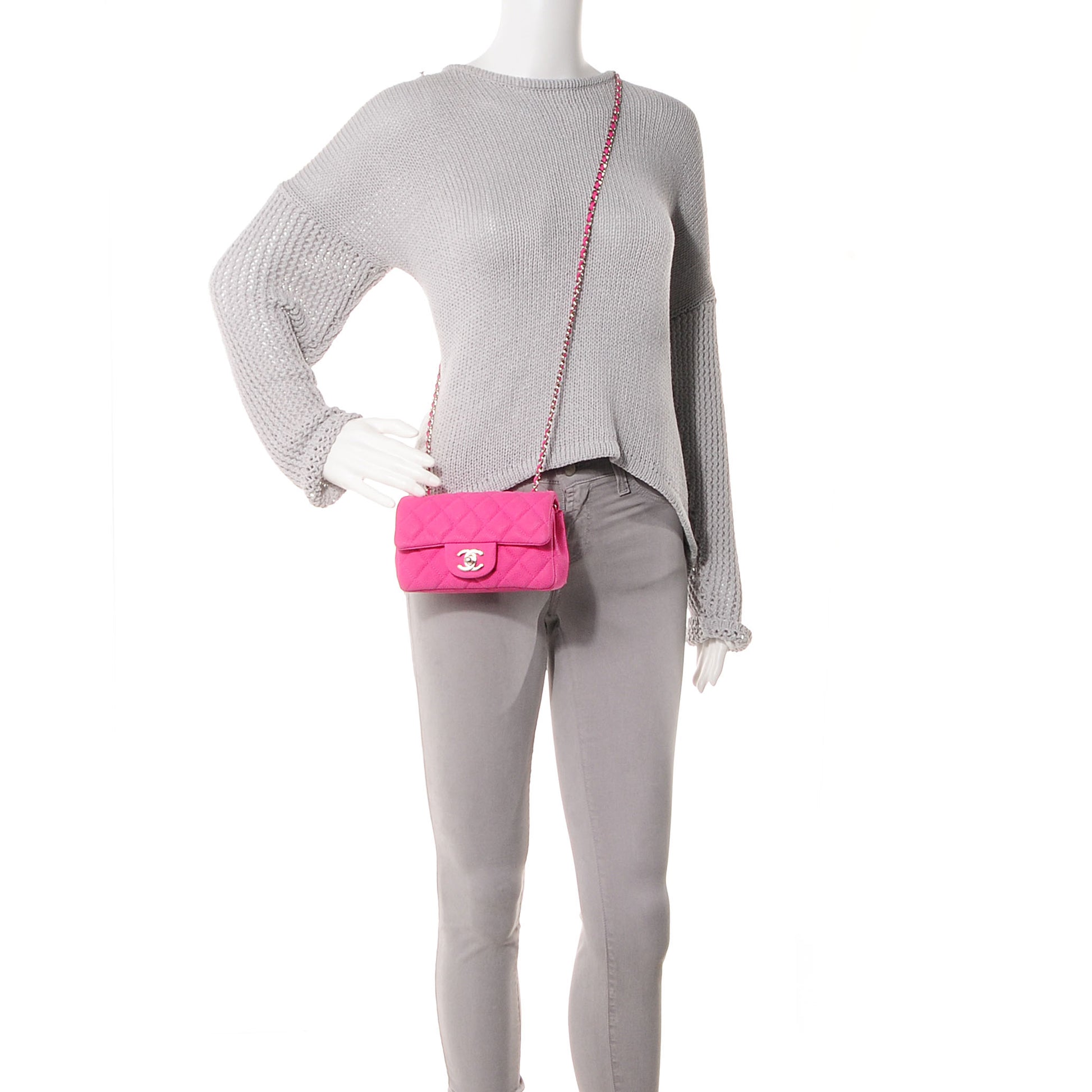 Chanel Iridescent Caviar Quilted Extra Mini Flap Pink 2 of 9