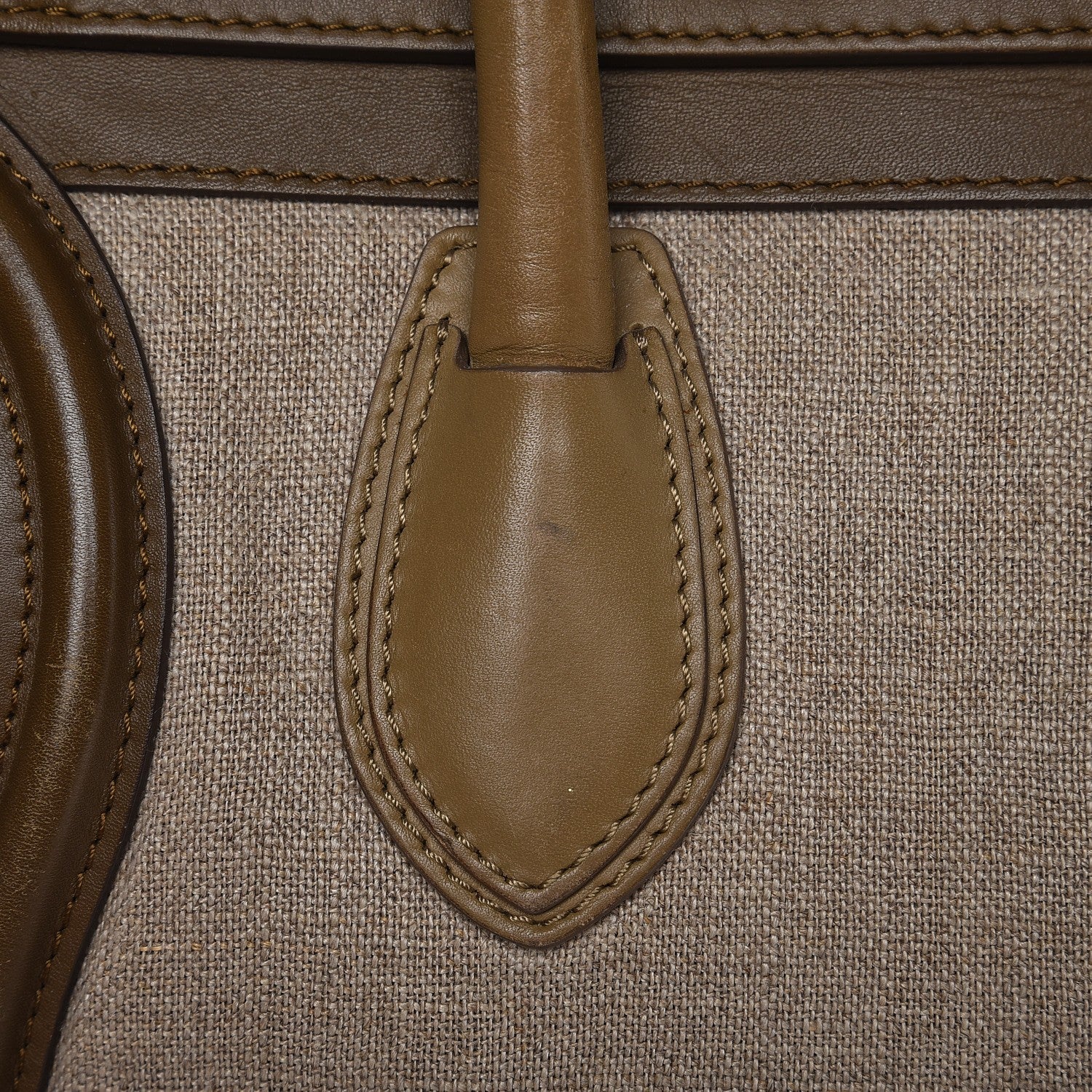 Celine Calfskin Linen Mini Tri-Color Luggage Khaki 17 of 22