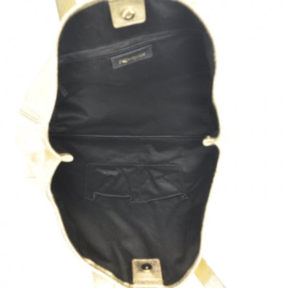 Leather Y-Mail Tote Metallic Gold