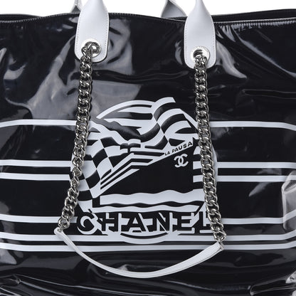 Chanel Vinyl Large La Pausa Bay Shopping Bag Black 9 of 10