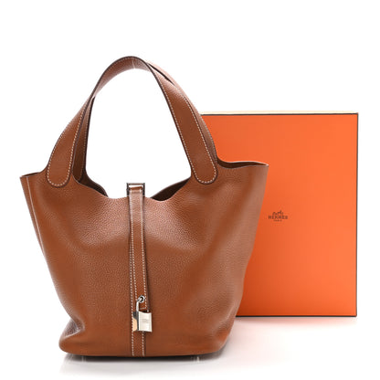 Hermes Taurillon Clemence Picotin Lock 22 MM Gold 11 of 11