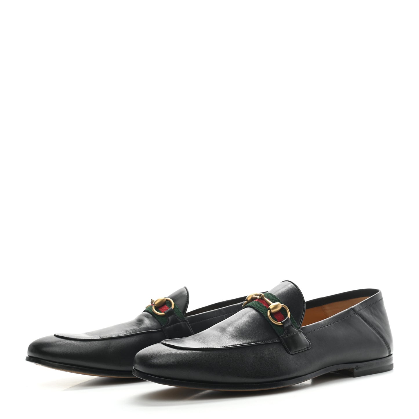 Lambskin Web Mens Horsebit Loafers 7.5 Black