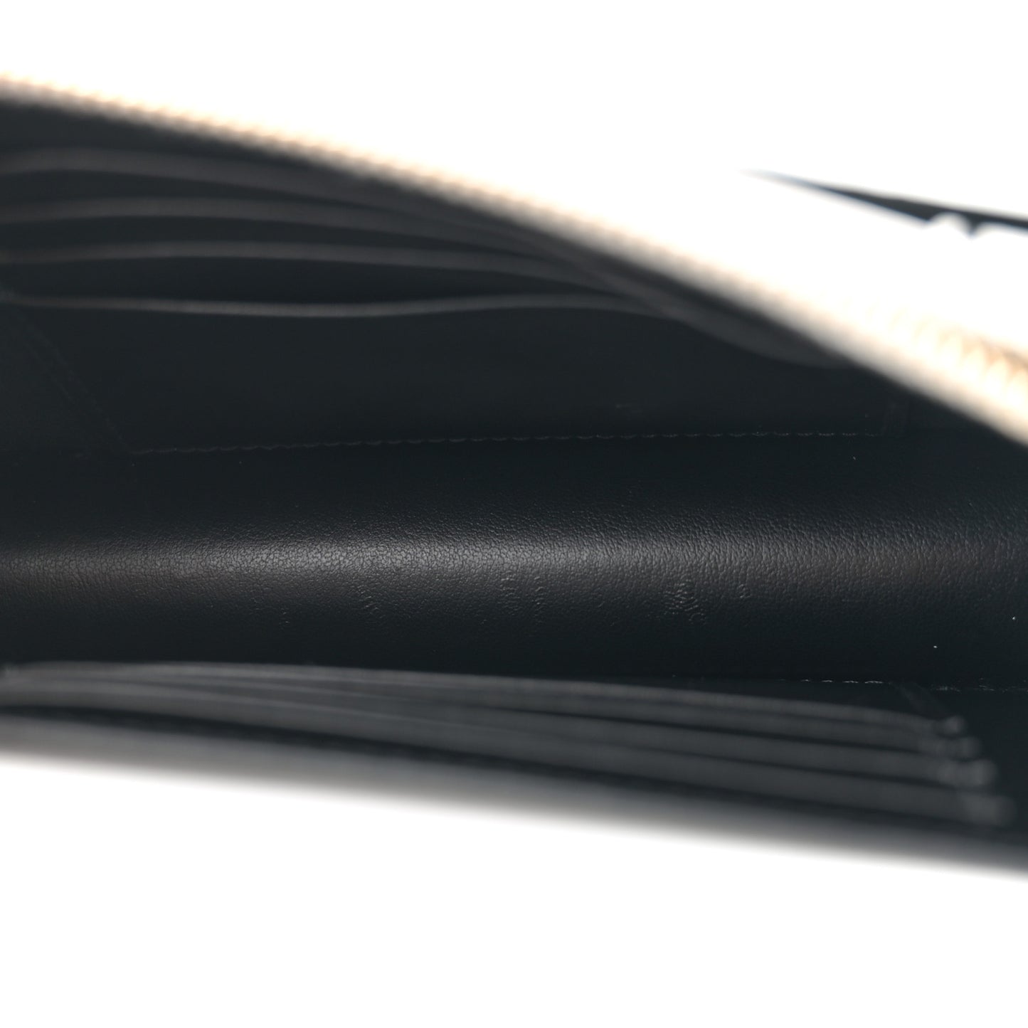 New Aspen Calfskin Bi-Color Monogram Sunset Chain Wallet Black Dirty White