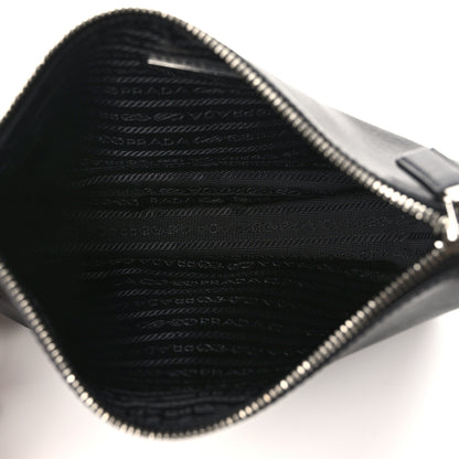 Prada Saffiano Travel Pocket Zippered Shoulder Bag Black 5 of 12