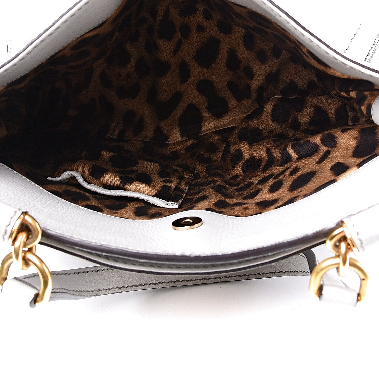 Dolce & Gabbana Calfskin Miss Sicily Shopper Tote Grey 5 of 9