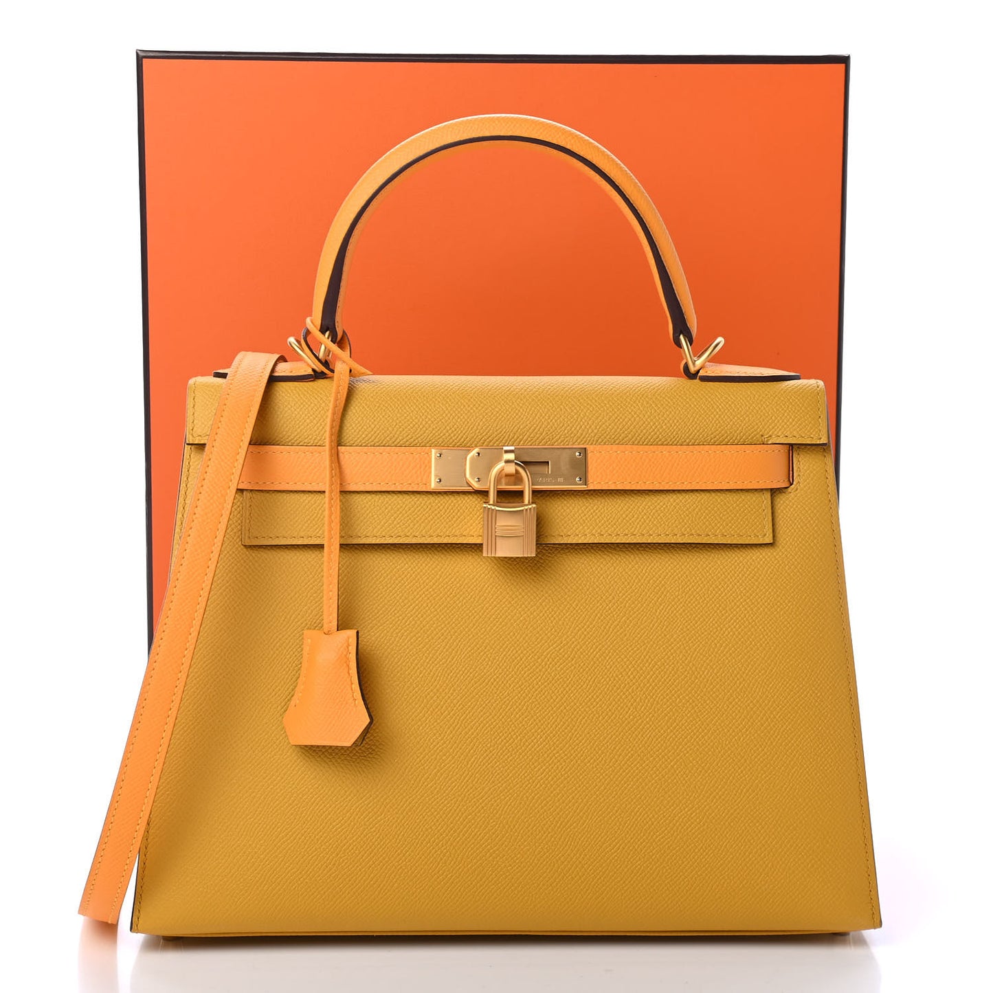 Epsom Horseshoe Kelly Sellier 28 Jaune Ambre Jaune D'Or