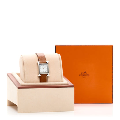 Hermes Stainless Steel Epsom 21mm Heure H Hour Quartz Watch Gold 5 of 5