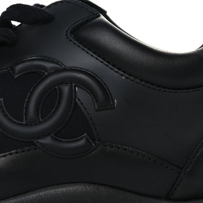 Chanel Fabric Calfskin Suede Mens CC Sneakers 45 Black 8 of 11